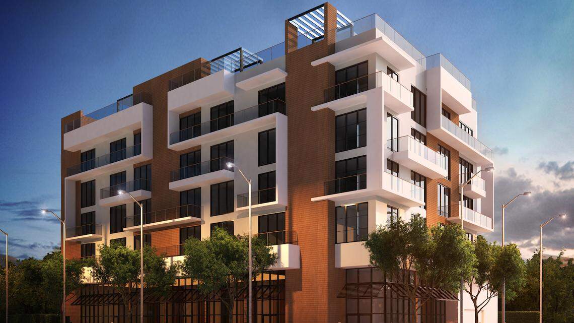 An architectural rendering shows a planned boutique hotel on Grand Avenue in West Coconut Grove to be developed by Metronomic, Inc. That is one of the properties the company is now selling under a bankruptcy court agreement.