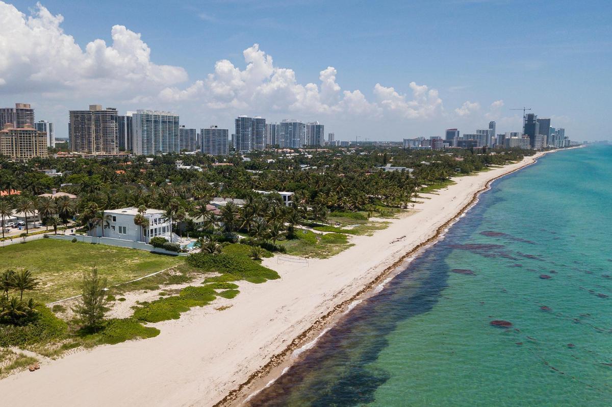 Aerial view of Golden Beach, bordered by Hallandale Beach on the north and Sunny Isles Beach to the south.