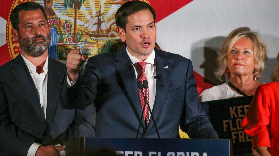 Senator Marco Rubio speaks at the “Keep Florida Free Tour” at Milander Center for the Arts & Entertainment in Hialeah on Tuesday, Aug. 23, 2022.