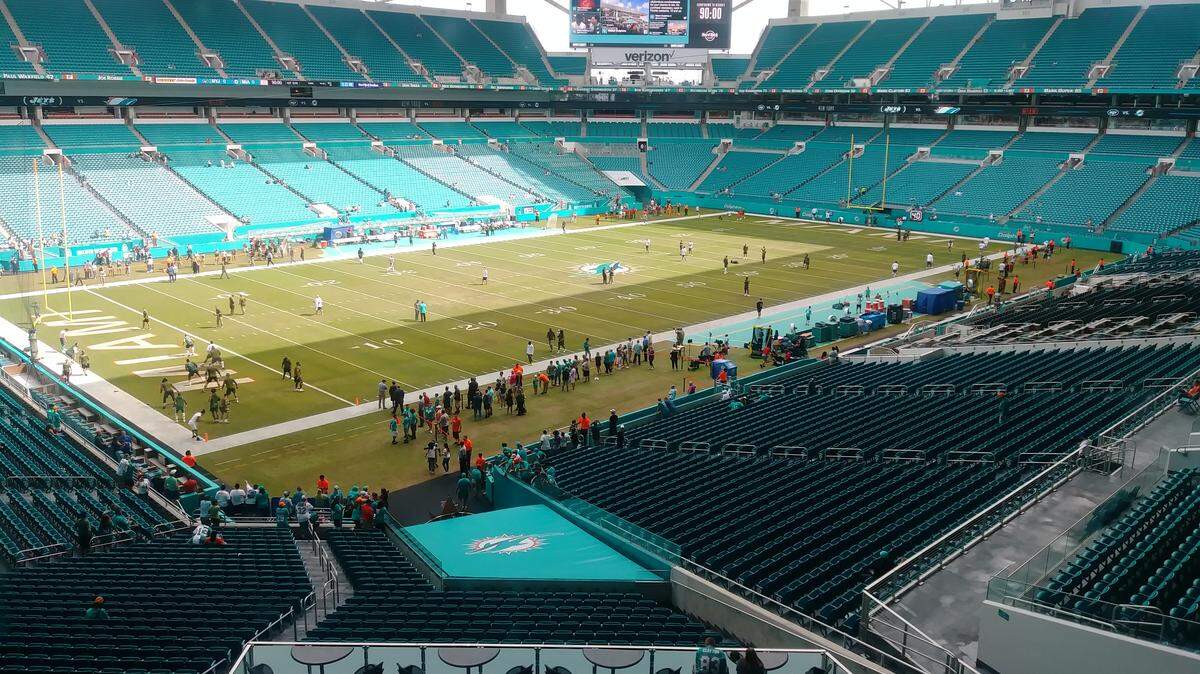 The field at Hard Rock Stadium early Sunday, Nov. 4, 2018, one day after a torrential downpour took place during the Miami Hurricanes’ game against the Duke Blue Devils.
