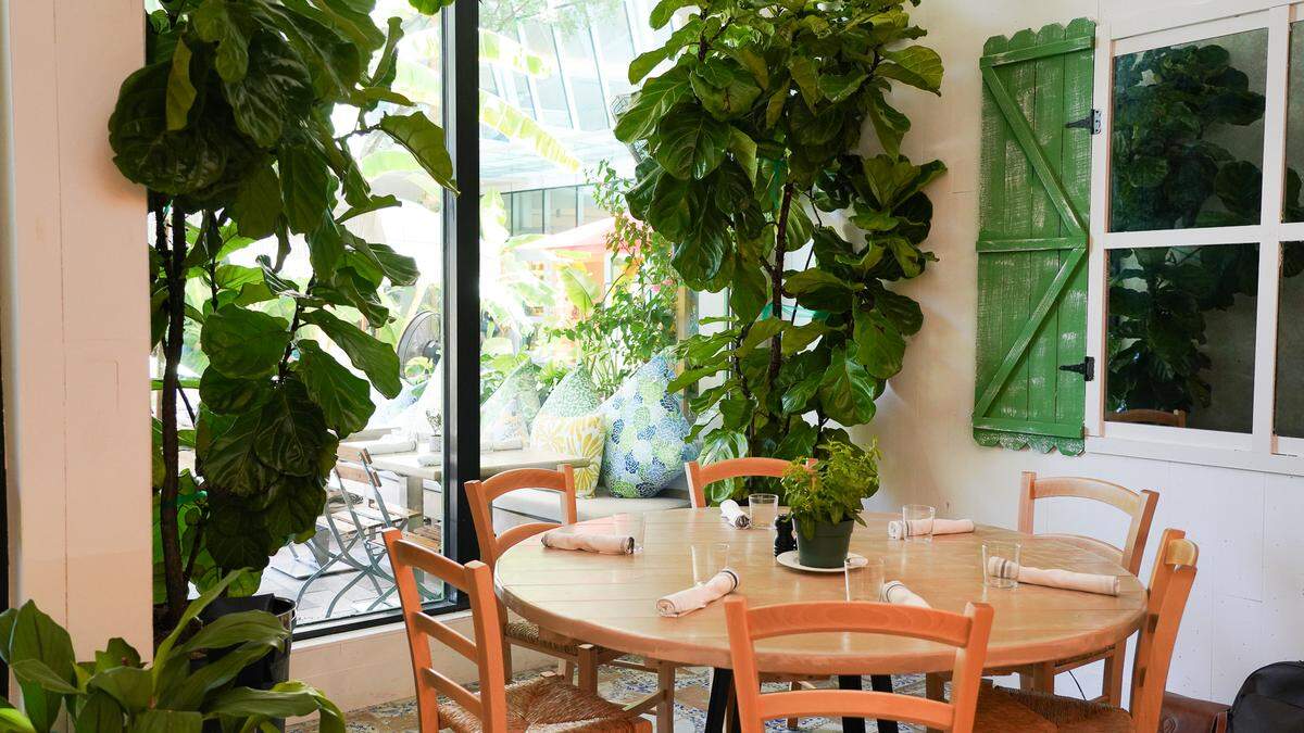 A corner table at Gaby by Call Me Gaby in Aventura.