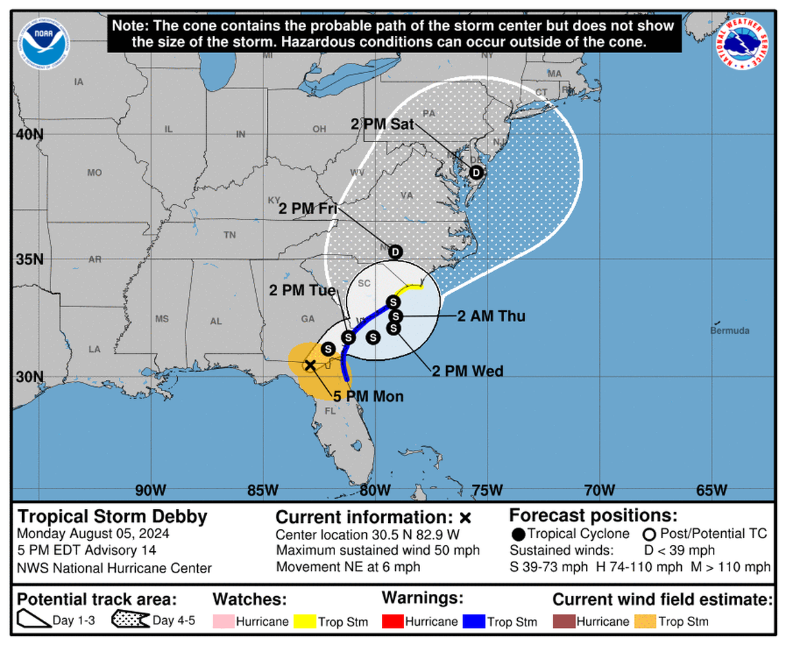 Tropical Storm Debby is expected to cause catastrophic flooding in the Carolinas.