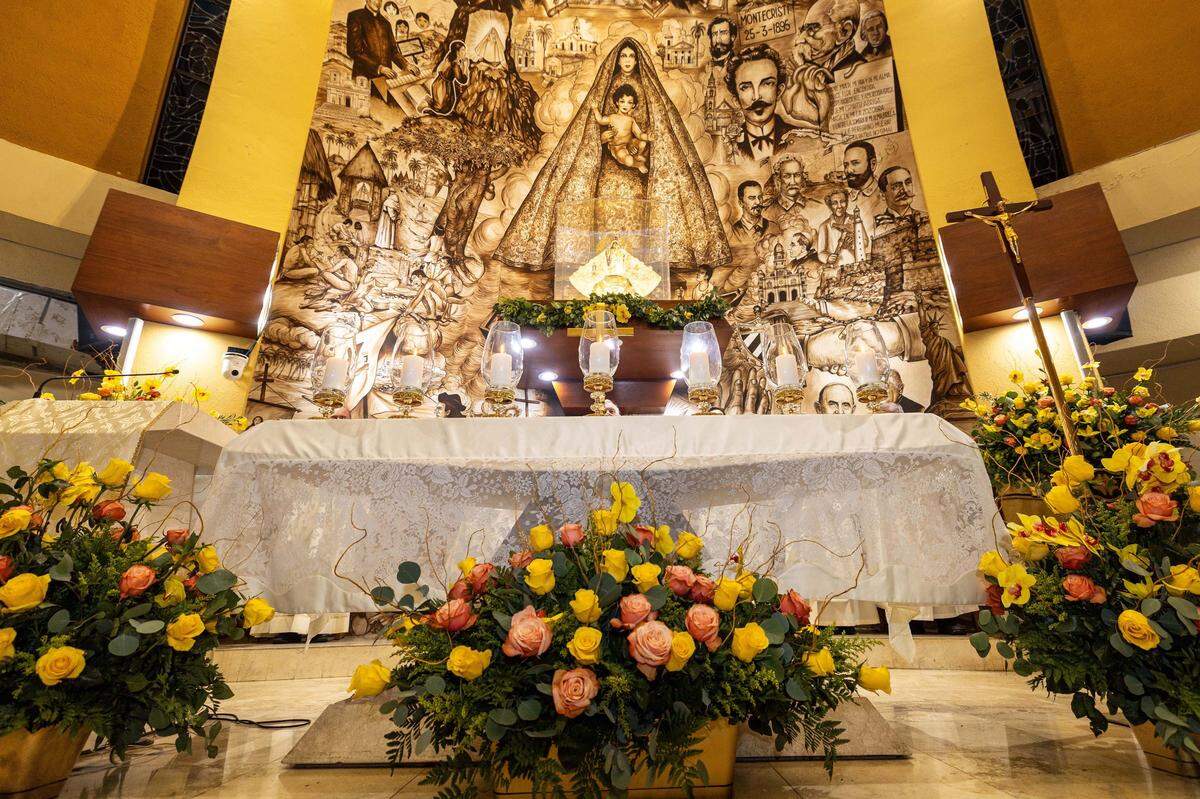 The alter during the annual celebration of the feast day of Cuba's patroness, Our Lady of Charity, at Ermita de la Caridad , also known as National Shrine of Our Lady of Charity, on Monday, September 8, 2025, in Coconut Grove, Fla.