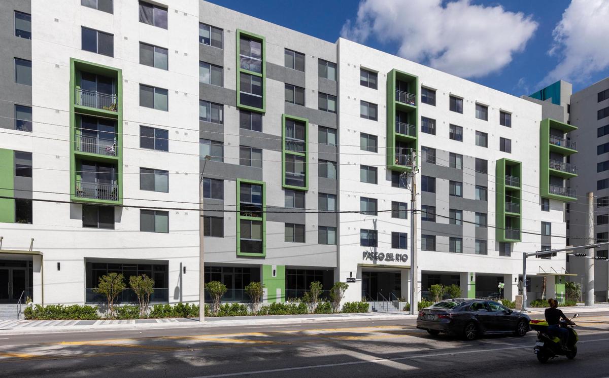 The 7-story Paseo del Rio has a total of 182 apartment rentals for affordable and workforce housing tentants. It is fully occupied.
