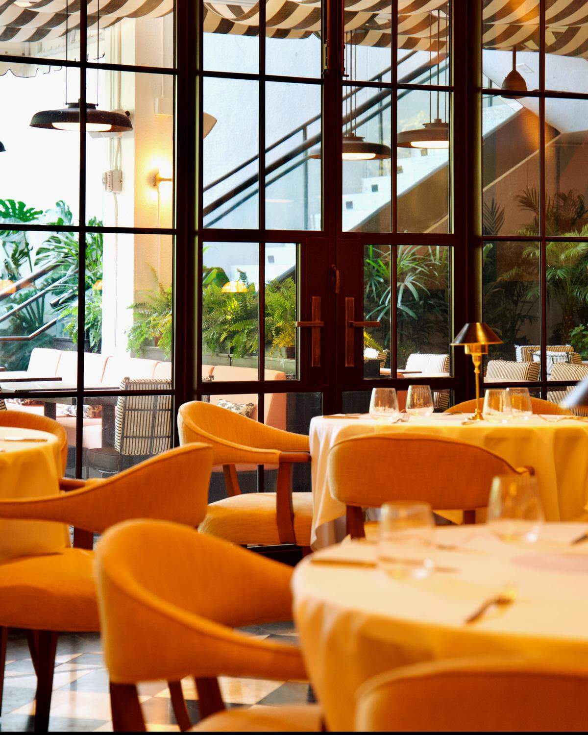 The interior of Slim’s, a new luxury steakhouse at Bal Harbour Shops.