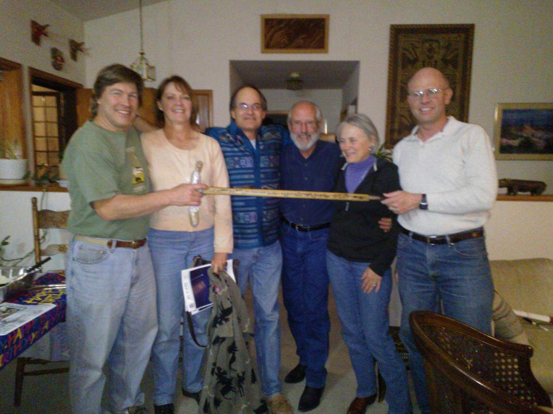 About 40 people have completed all 64 county high points in Colorado. When they do, it’s customary to sign an antique wooden Swiss ice axe.