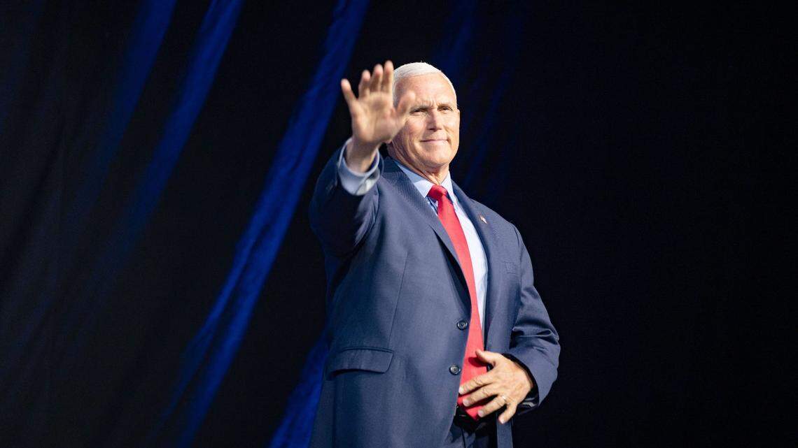 Former Vice President Mike Pence, during the Family Leadership Summit in Des Moines, Iowa, on July 14.