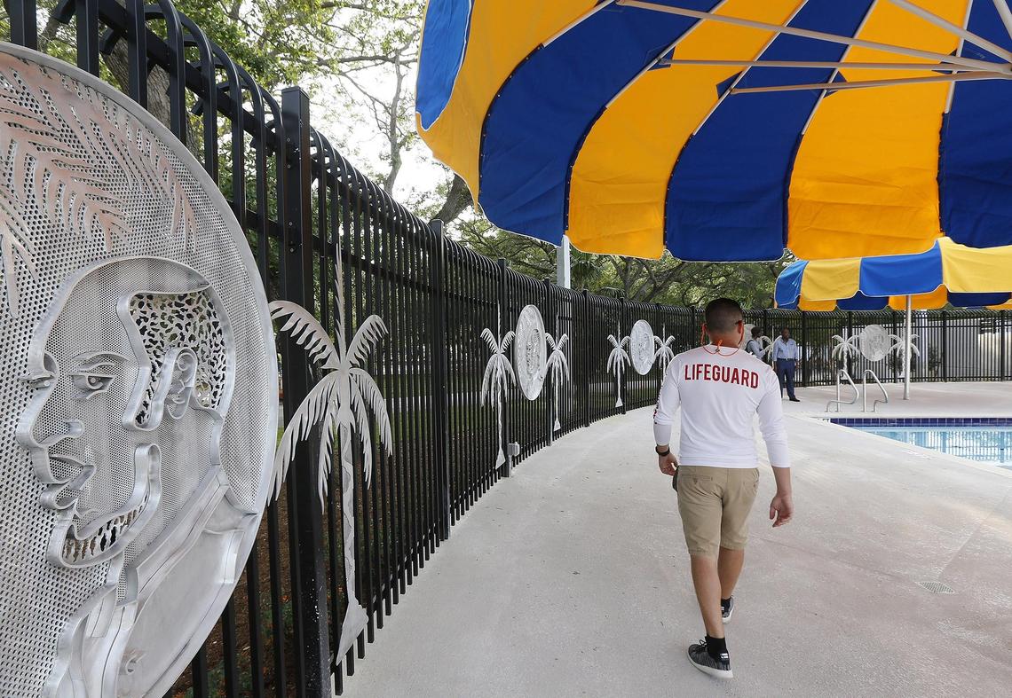 An image of the late Haitian cleric and community activist, the Rev. Gérard Jean-Juste at the opening of a new community center named in his honor at the Oak Grove Park in North Dade.