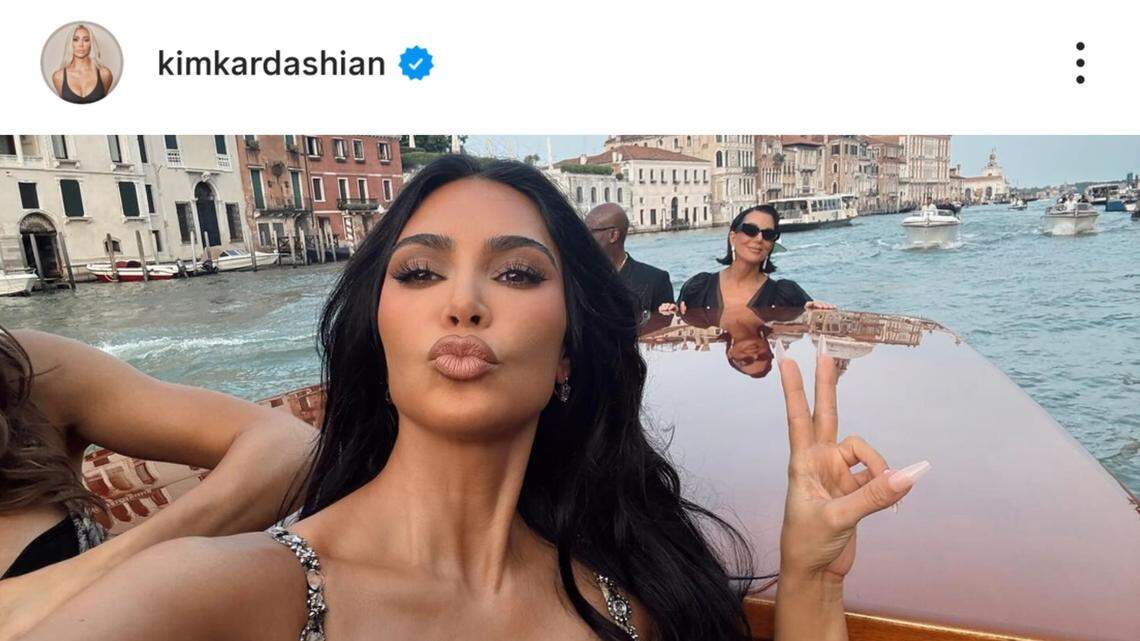 kim kardashian on a boat with family on vacation