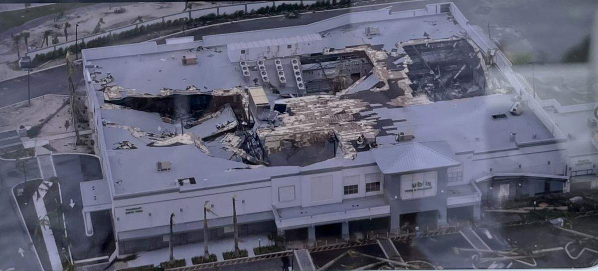 On Oct. 9, 2024, an EF3 tornado trounced a nearly completed new Publix store in Avenir in Palm Beach Gardens, as seen in this National Weather Service photo. That store is finally opening on May 21, 2026.