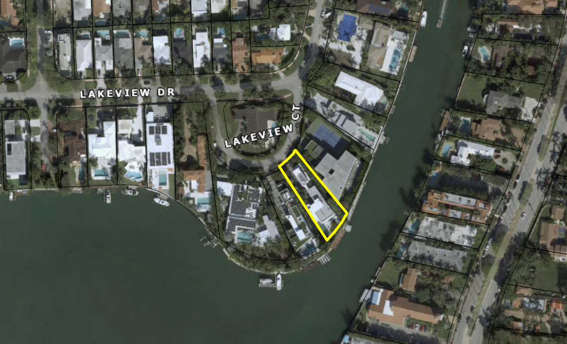 Aerial view of the Miami Beach property that Heat star Jimmy Butler rented from 2022-2024. He is now being sued for leaving the property in ‘complete disrepair.’