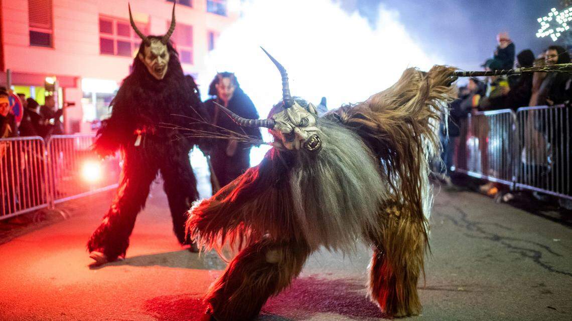 With traditional masked processions, this ominous ‘half-goat, half-demon’ creature visits naughty children in central Europe at Christmas.