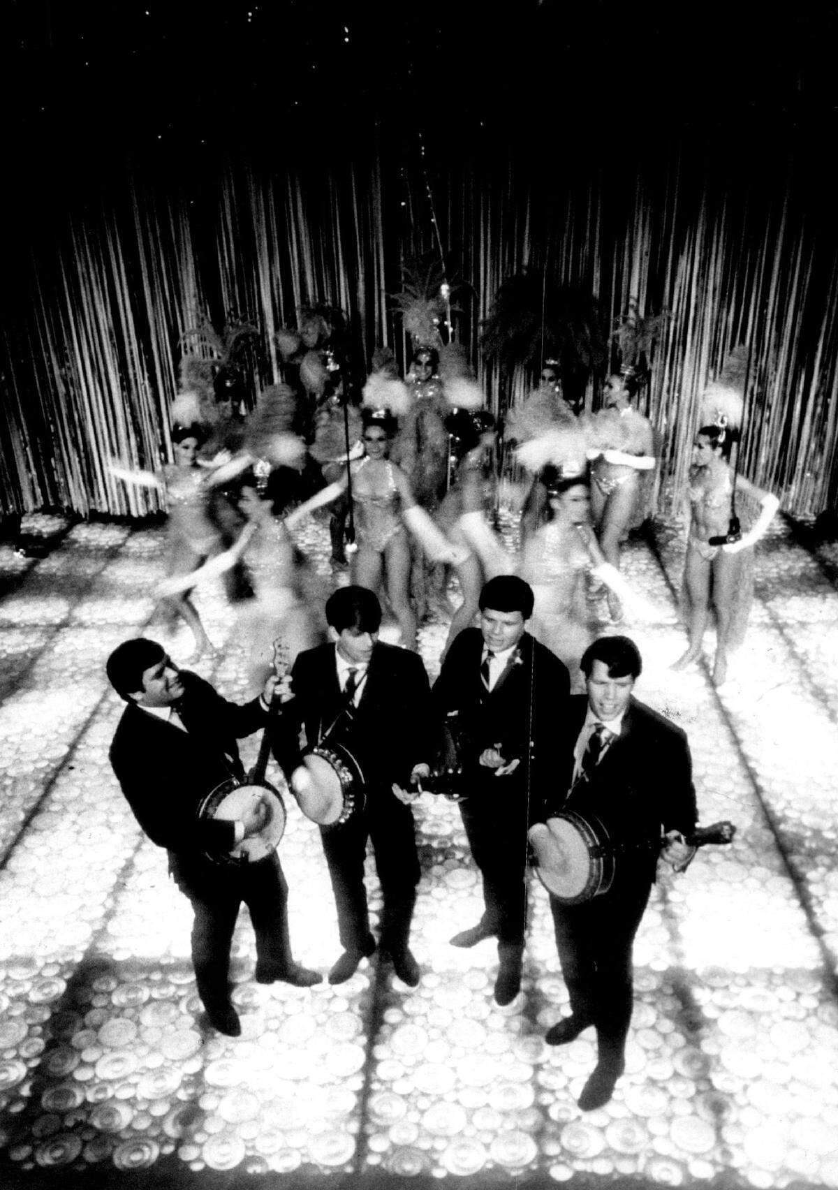 The Rhodes Brothers on stage in 1968.