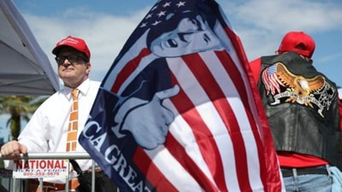 Supporters turned out hours before President Trump appeared at a rally in Orlando to kick off his re-election campaign.