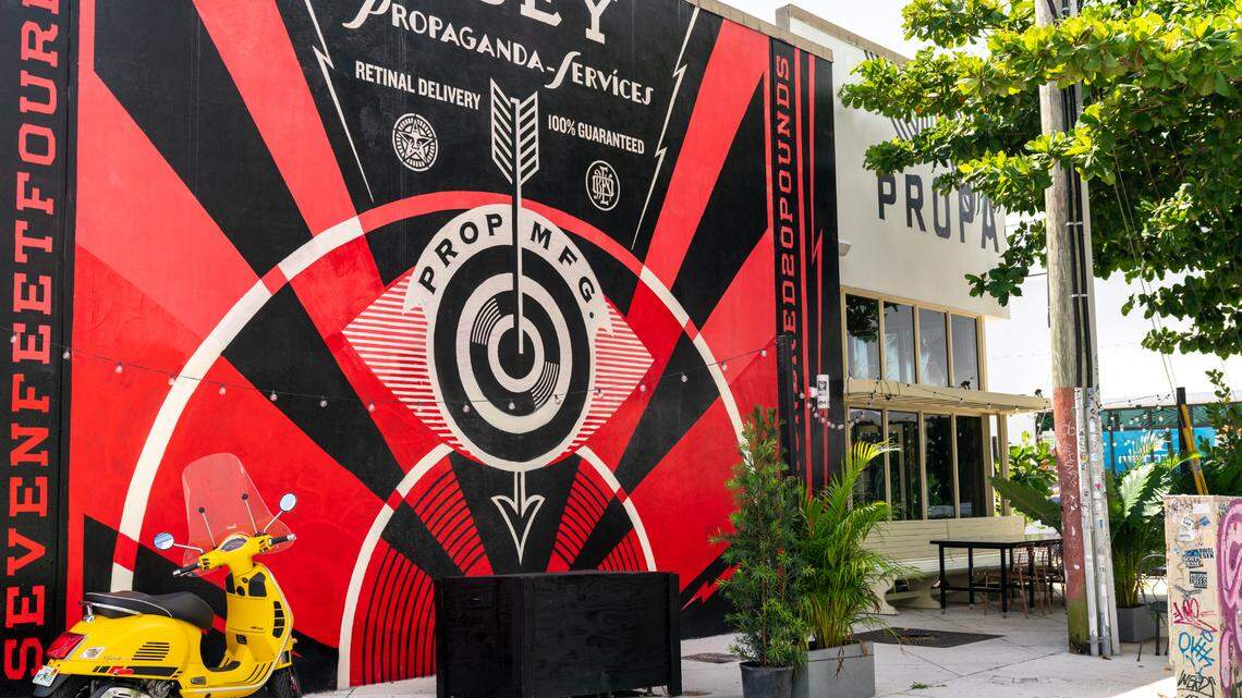 Follow the Shepard Fairey mural to piles of pasta and pizza in Miami.