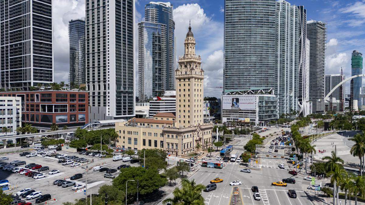Aerial view of Miami Dade College's Freedom Tower on Friday, Sept. 12, 2025, in downtown Miami, Fla. The Freedom Tower is celebrating its 100th anniversary as it prepares to welcome the public back through its doors following a two-year restoration.