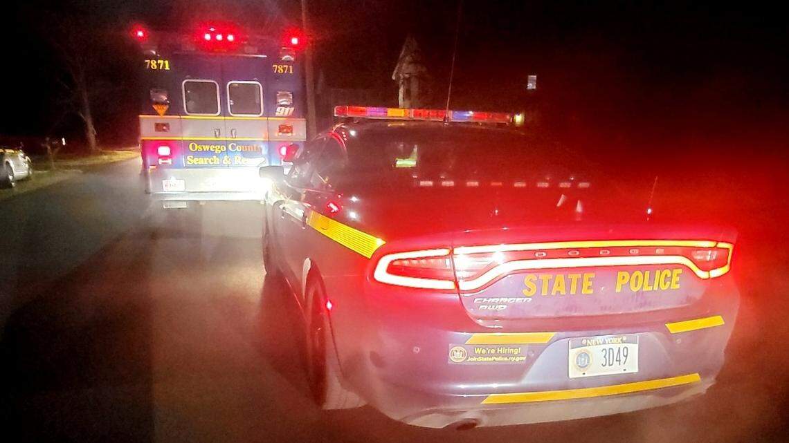 A driver found a missing girl, who is blind, wandering on the shoulder of a road, New York state police say.