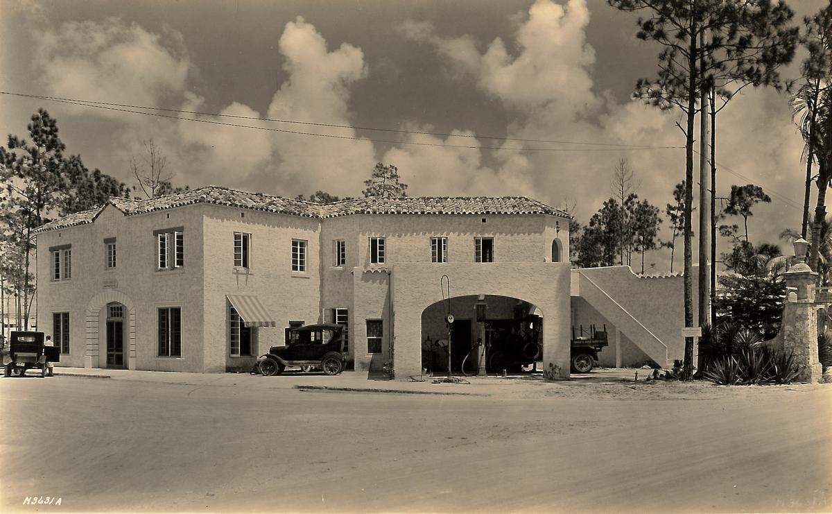 The LaSalle building on LeJeune Road in Coral Gables as it looked in the early 1920s, when it housed a filling station, city founder George Merrick’s construction company and apartments. The building was demolished after the city declined to protect it as a historic landmark.