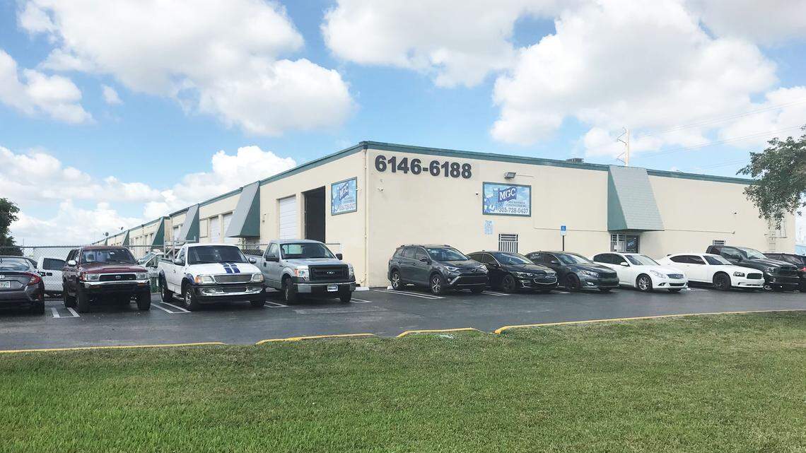 The Palmetto Airport Center at 6100-6188 NW 74th Ave. is shown above. The property, managed by JLL, is an example of a warehouse comprising small bay spaces.