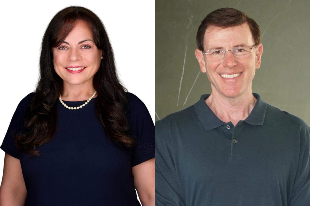 Incumbent Miami Beach Group II Commissioner Laura Dominguez and challenger Fred Karlton