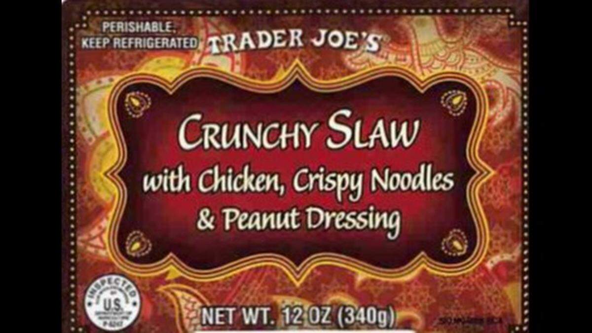 The label for the Trader Joe’s Crunchy Slaw that’s the subject of a Public Health Alert.
