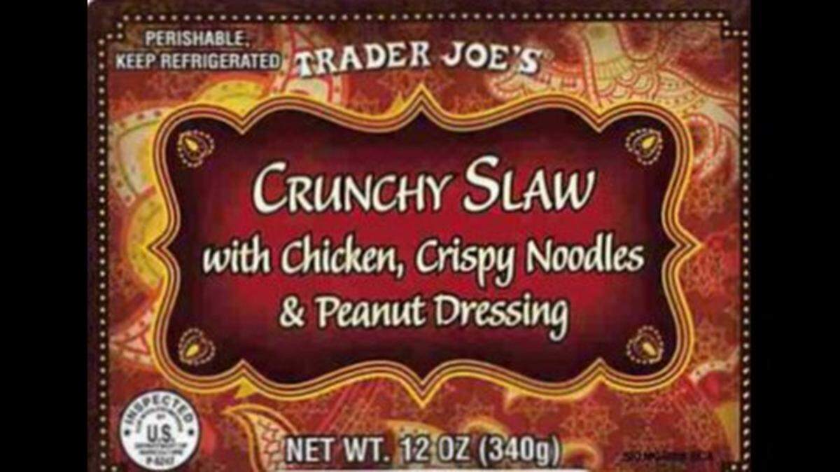 The label for the Trader Joe’s Crunchy Slaw that’s the subject of a Public Health Alert.