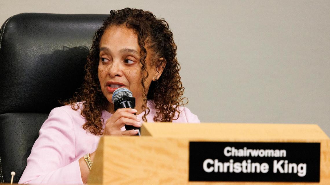 Chairwoman Christine King speaks during a Miami City Commission meeting on Tuesday, Oct. 15, 2024, at Miami City Hall.
