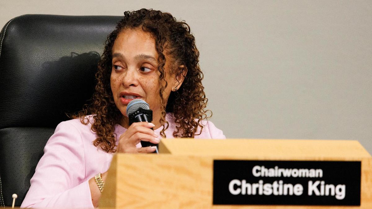 Chairwoman Christine King speaks during a Miami City Commission meeting on Tuesday, Oct. 15, 2024, at Miami City Hall.