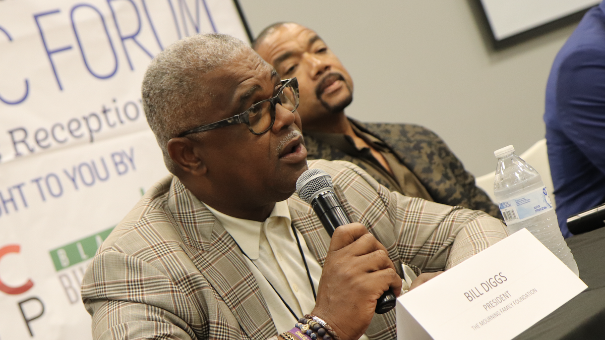Bill Diggs, executive director of the Miami-Dade Economic Advocacy Trust and former head of the Mourning Family Foundation, speaks at the 8th annual South Florida Black Economic Forum in 2018.