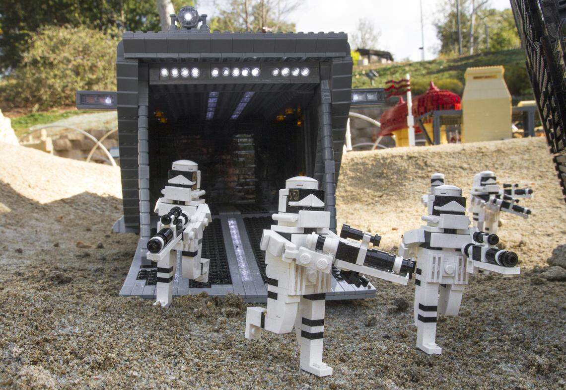 The start of Rey's journey, recreated with Lego bricks, is one of the scenes from "Star Wars: The Force Awakens," that is part of a Miniland display that will open May 4 at Legoland Florida.
