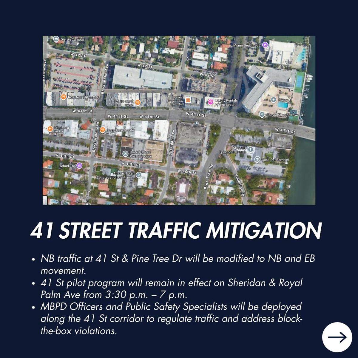 Traffic mitigation plan for 41st Street in Miami Beach during the Discover Boating Miami International Boat Show on Feb. 11 through 15, 2026.
