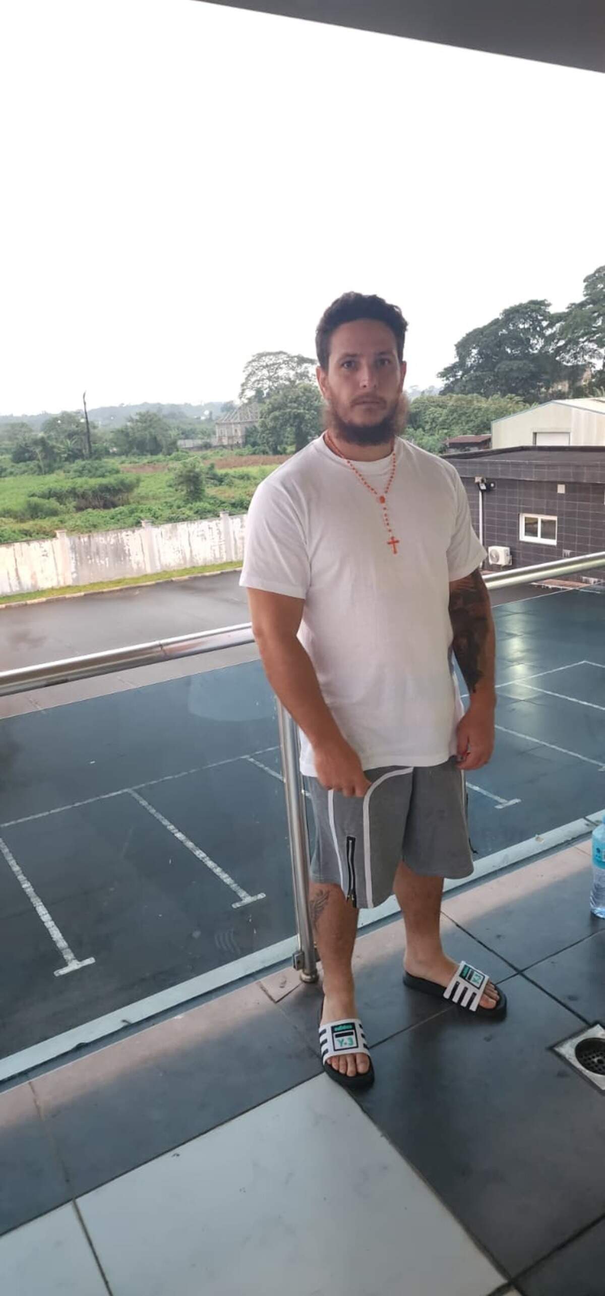 Carlos Rodriguez Lopez in an undated photo at the hotel where he is staying with other deportees in Equatorial Guinea.