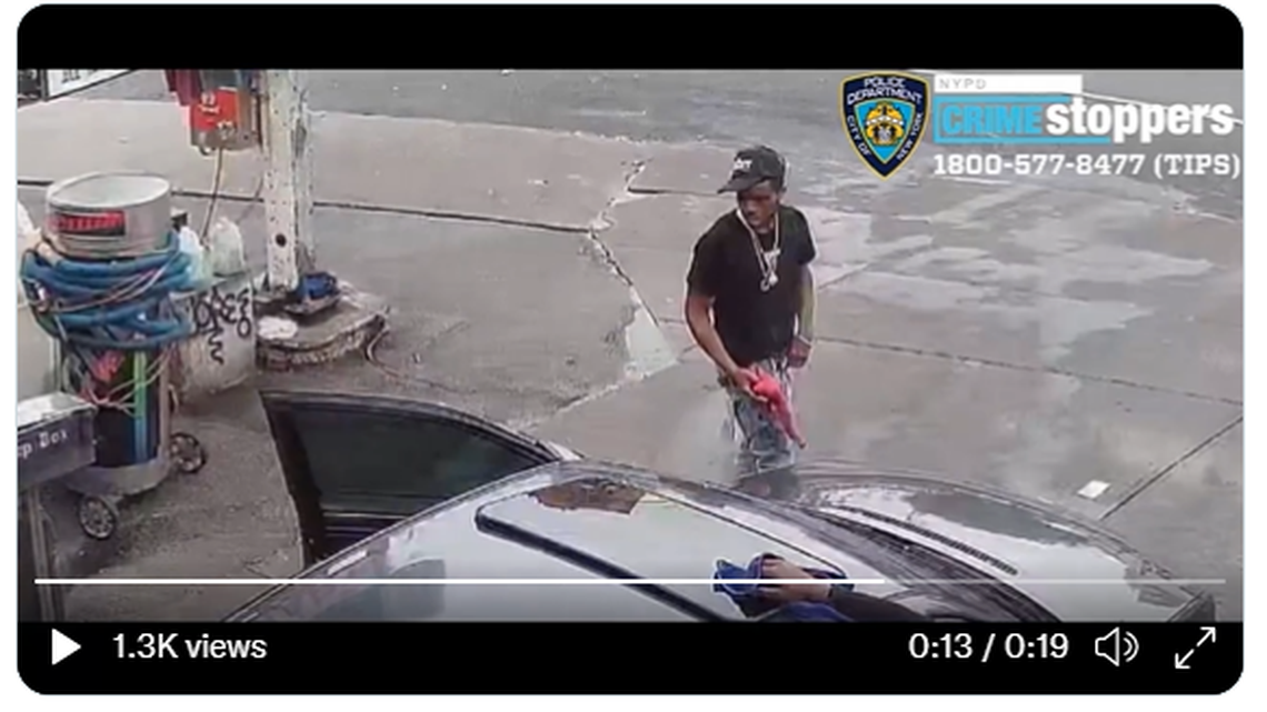 A man shot a 26-year-old car wash worker in the leg after a fight over a vacuum, New York police said. NYPD CRIME STOPPERS TWITTER SCREENGRAB