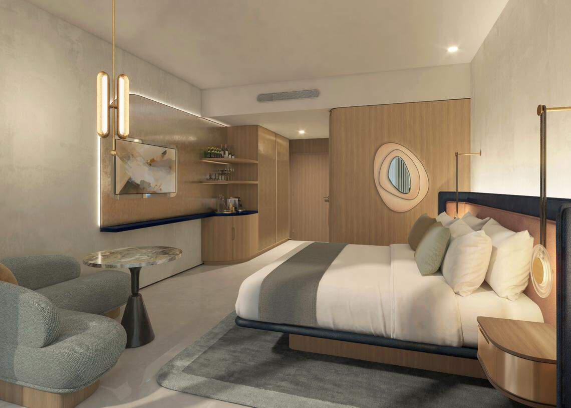 Rendering of planned guest room at Dream Hotel