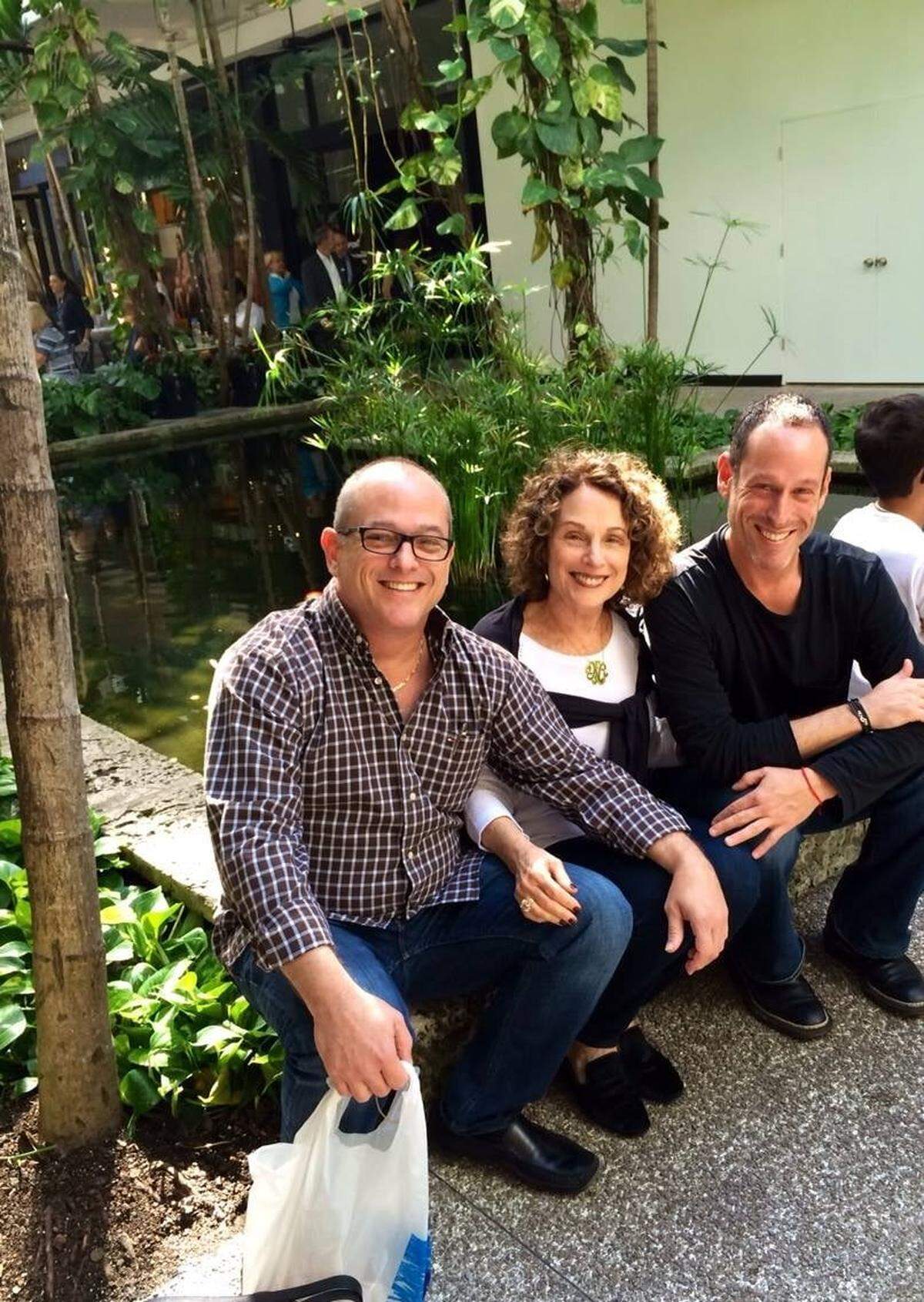 Nancy Kress Levin with her two sons, Frankie Kleiman, left, and Jay Kleiman, right. The three are among the more than 150 missing persons following the collapse of the Surfside, Florida, condo tower.