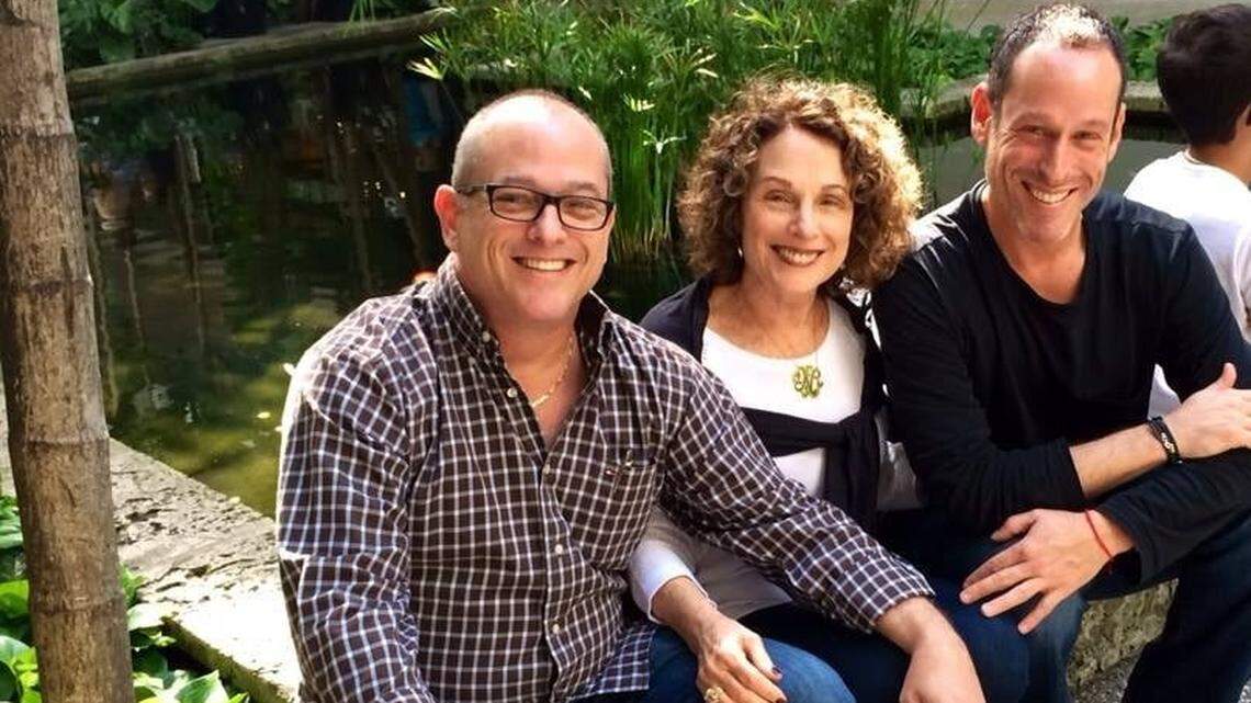 Nancy Kress Levin with her two sons, Frankie Kleiman, left, and Jay Kleiman, right. The three were among the more than 150 people missing after the collapse of the Surfside condo. Their bodies have since been recovered.