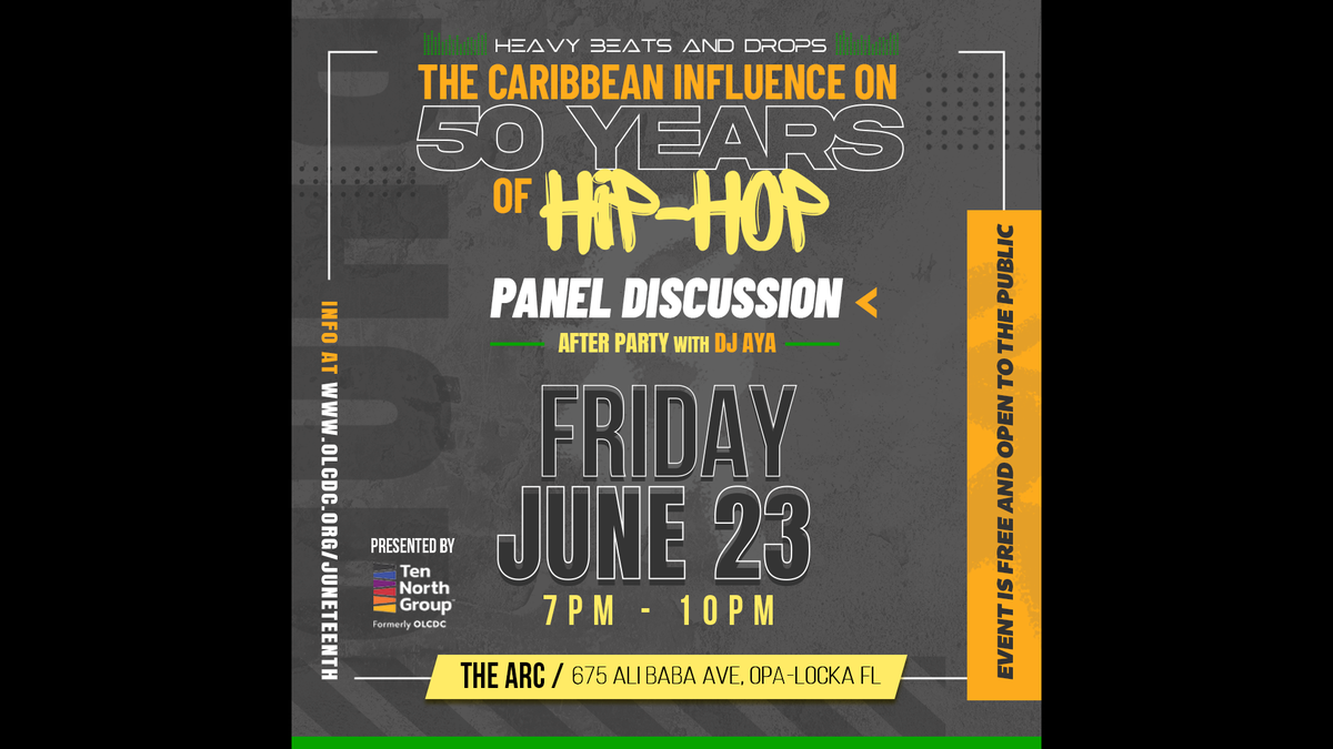 Come join Miami Herald race and culture reporter C. Isaiah Smalls II as he hosts a panel about the Caribbean’s influence on hip-hop. 
