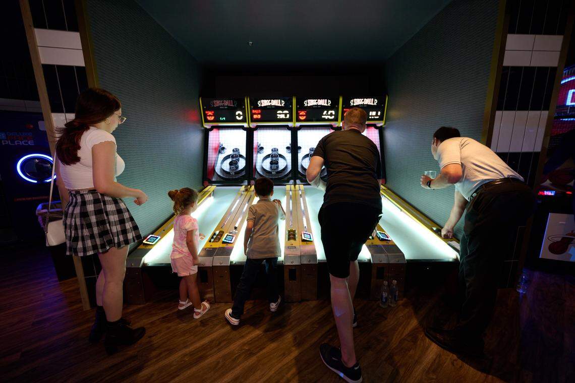 Arcade games at Sports & Social.