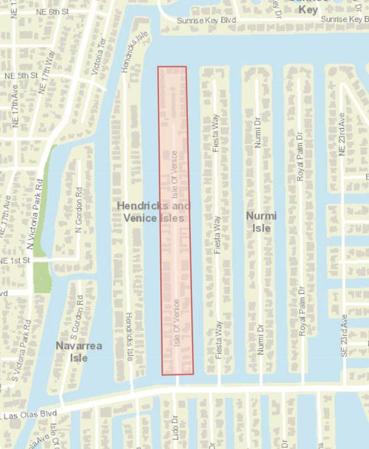 The map of the area effected by Monday evening’s boil water notice