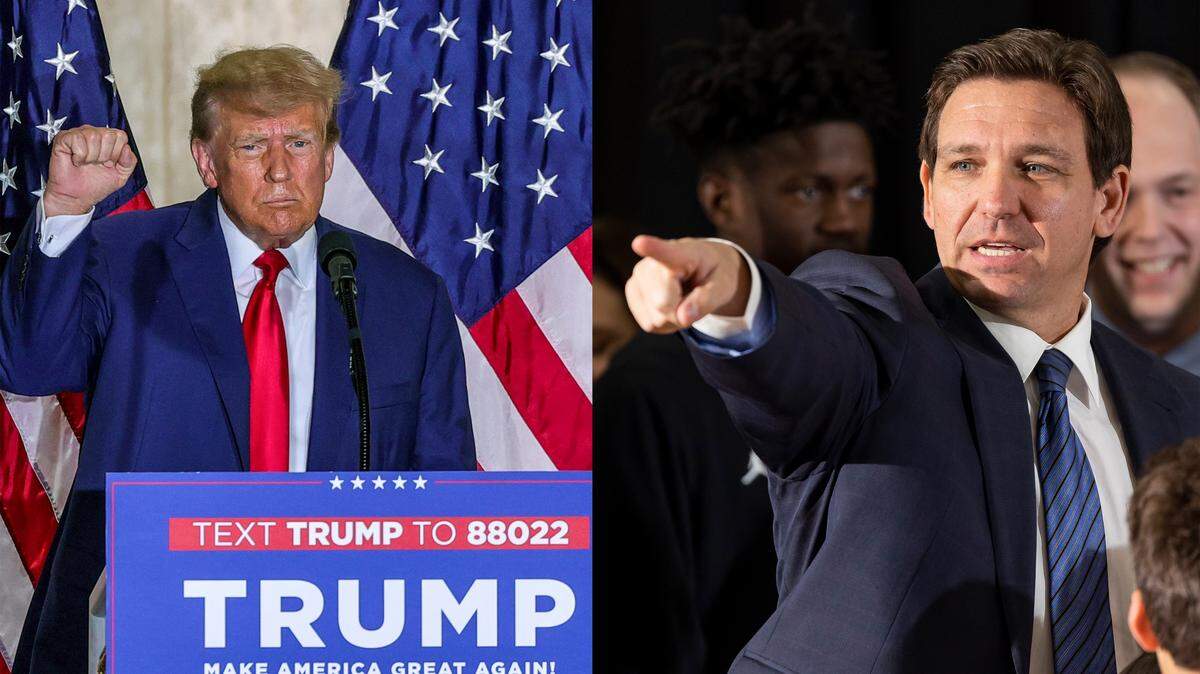 Former President Donald Trump (left) and Florida Gov. Ron DeSantis (R)