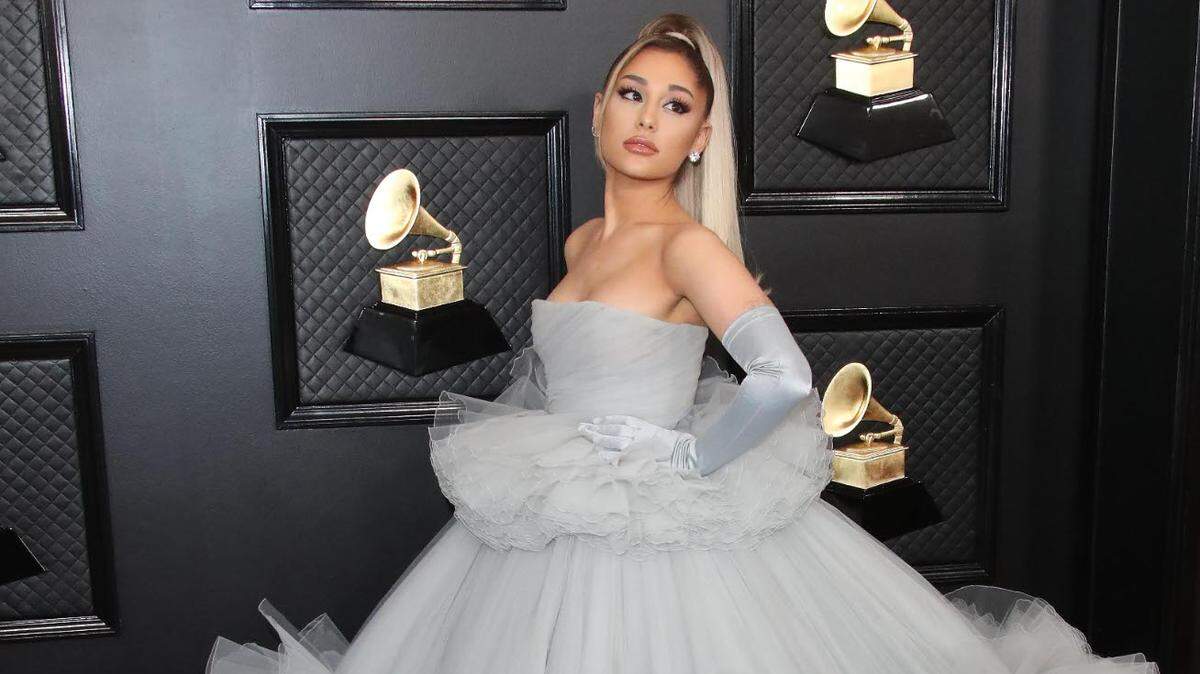 Ariana Grande arrives on the red carpet during the 62nd annual GRAMMY Awards on Jan. 26, 2020 at the STAPLES Center in Los Angeles, Calif. on Jan. 26, 2020.