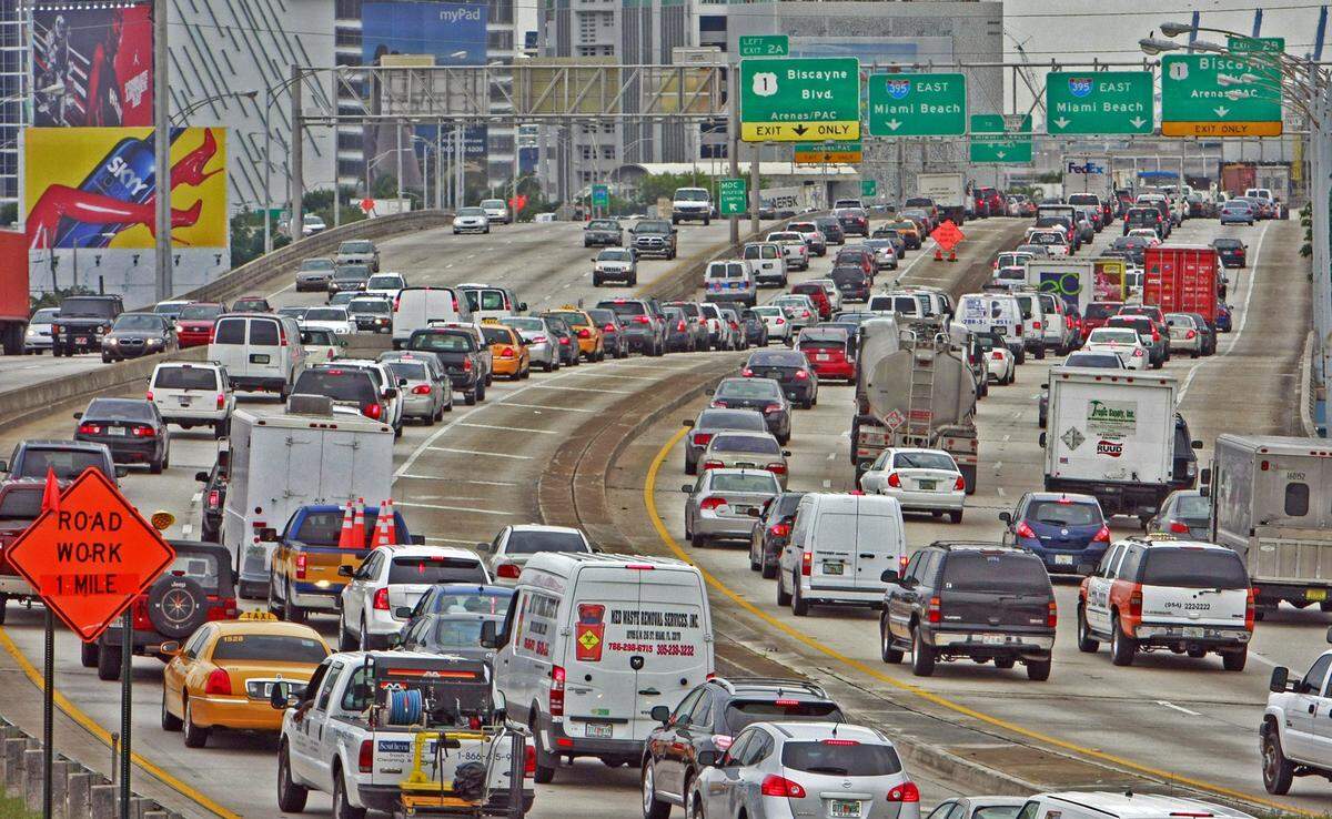 Traffic on the MacArthur Causeway.