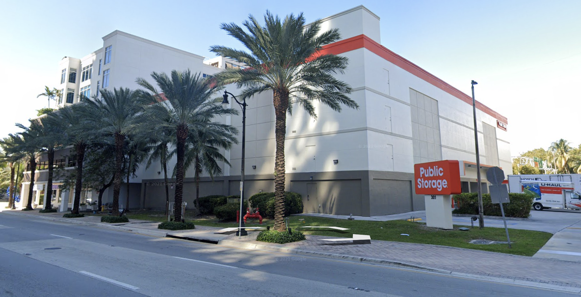 The Public Storage facility in Sunny Isles Beach where the Surfside building department stored paper copies of plans, construction permits and other records for Champlain Towers South in a unit rented under the name of the former building official, Ross Prieto.