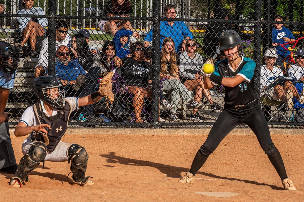 The women’s softball teams from Palmetto and Coral Reef, compete in the final of the GMAC Softball Champions, at Palmetto Bay Park, on April 21, 2022.