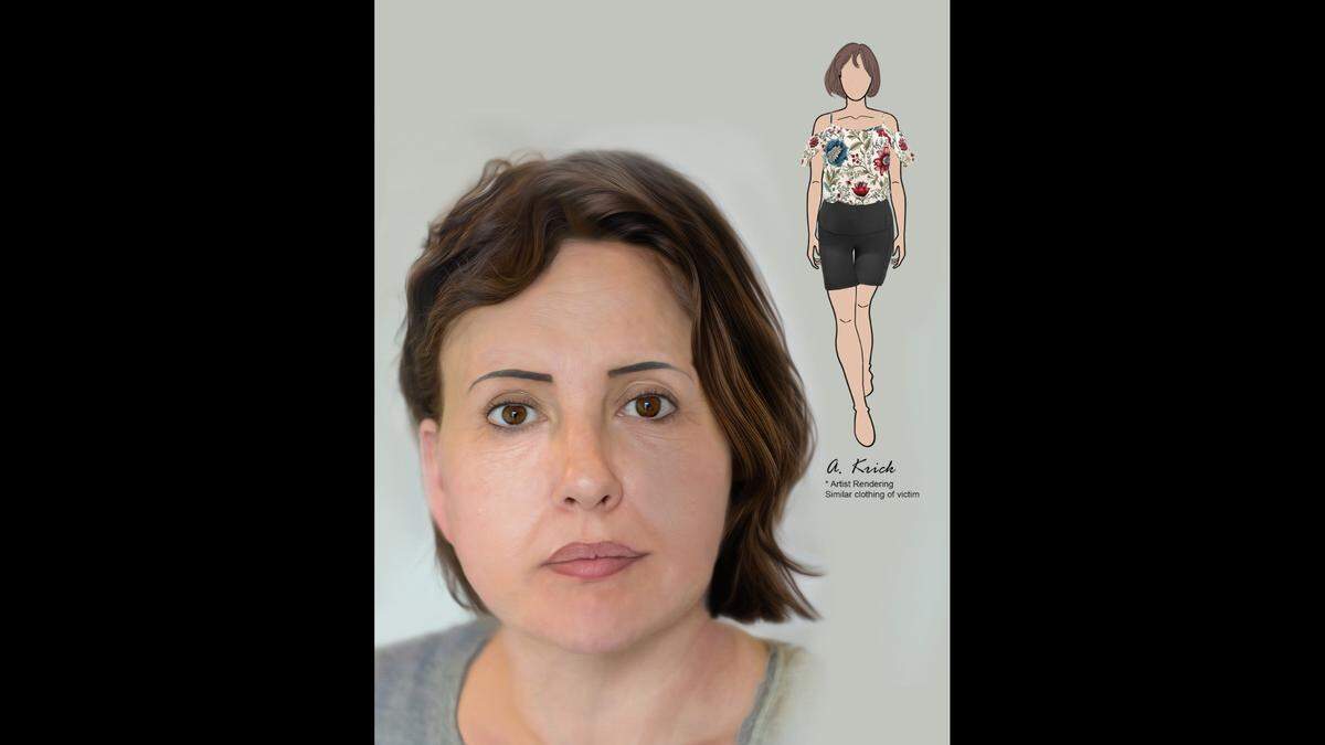 New pictures and artist renderings of a murdered woman and the luggage her body was found in were released by Delray Beach police.
