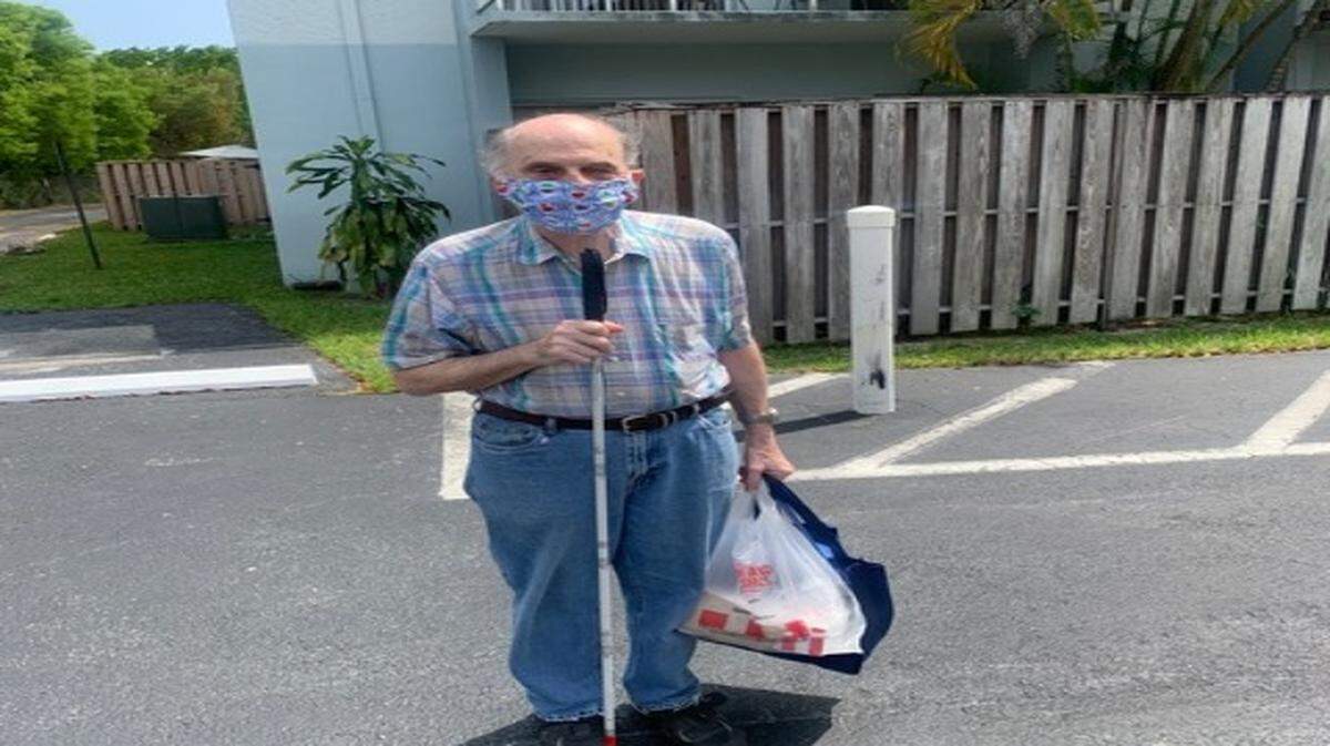 Victor Brown, a retired South Florida attorney and current Miami Lighthouse for the Blind and Visually Impaired client.