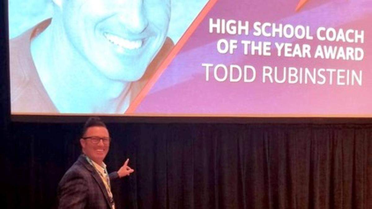 Mourning tennis head coach Todd Rubenstein was named the 2018 USPTA (United States Professional Tennis Association) National High School Tennis Coach of the Year.
