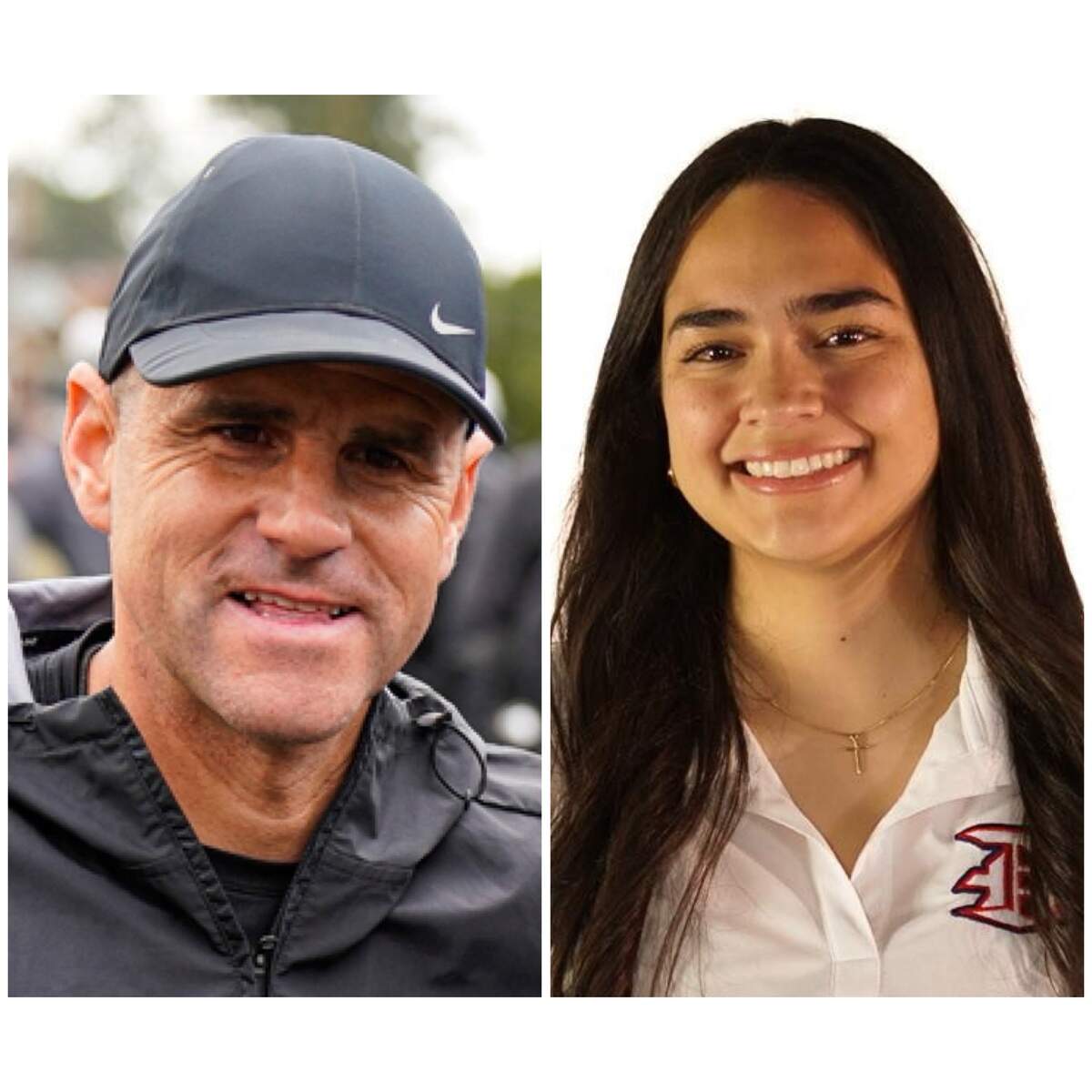Belen cross-country coach Frankie Ruiz (left) and Doral Academy girls’ basketball coach Daniela Barrios (right) are the Miami Herald’s Miami-Dade Overall Coaches of the Year.