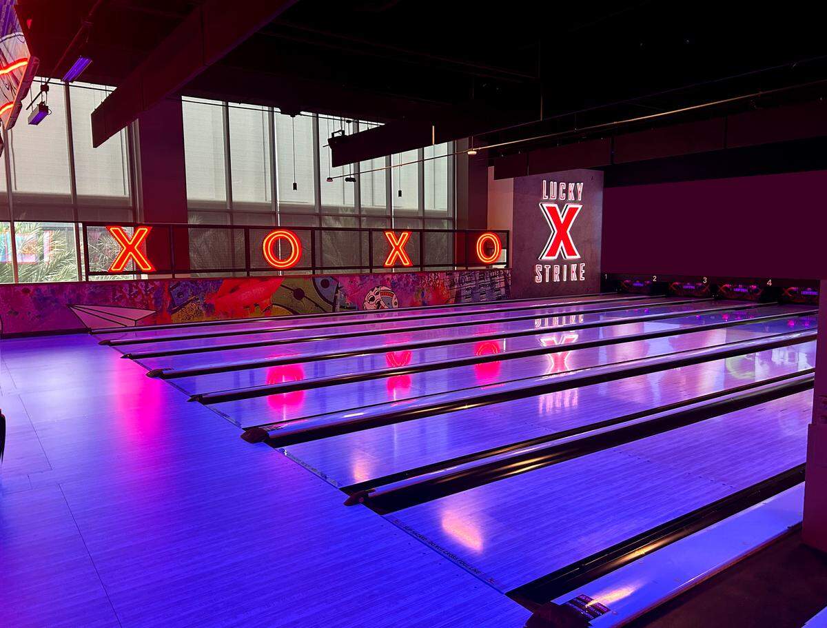 Lanes at Lucky Strike, now open at the downtown Miami Worldcenter.