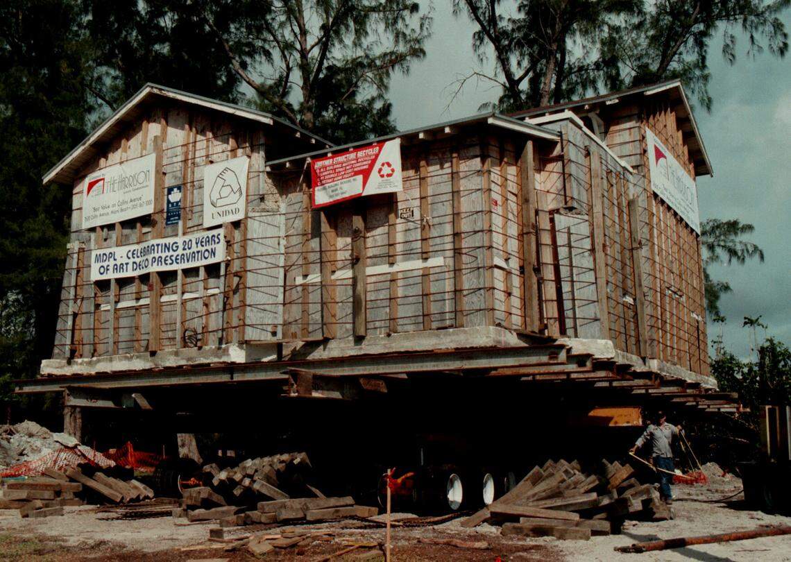 In 1999, after a 1 1/2-mile journey from its old location at 7600 Collins Ave. to its new home at 1701 Normandy Dr., the old coral rock house will be used for social services in North Beach.